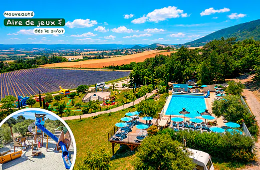 Nouvelle aire de jeux et piscine extérieure au camping CLICOCHIC Bastets à Marsanne (26). Nouvelle aire de jeux et piscine extérieure au camping CLICOCHIC Bastets à Marsanne (26).